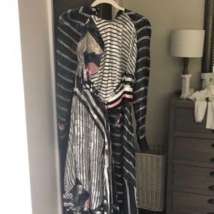 Preen by Thornton Bregazzi Black and White Asymmetrical Dress